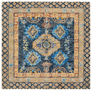 Safavieh Aspen Hand-tufted Runner Rug - Luxurious Wool Blend In Elegant Ivory And Beige With Floral Patterns Blue ,Beige 80% Wool & 20% Cotton Apn551m-6sq