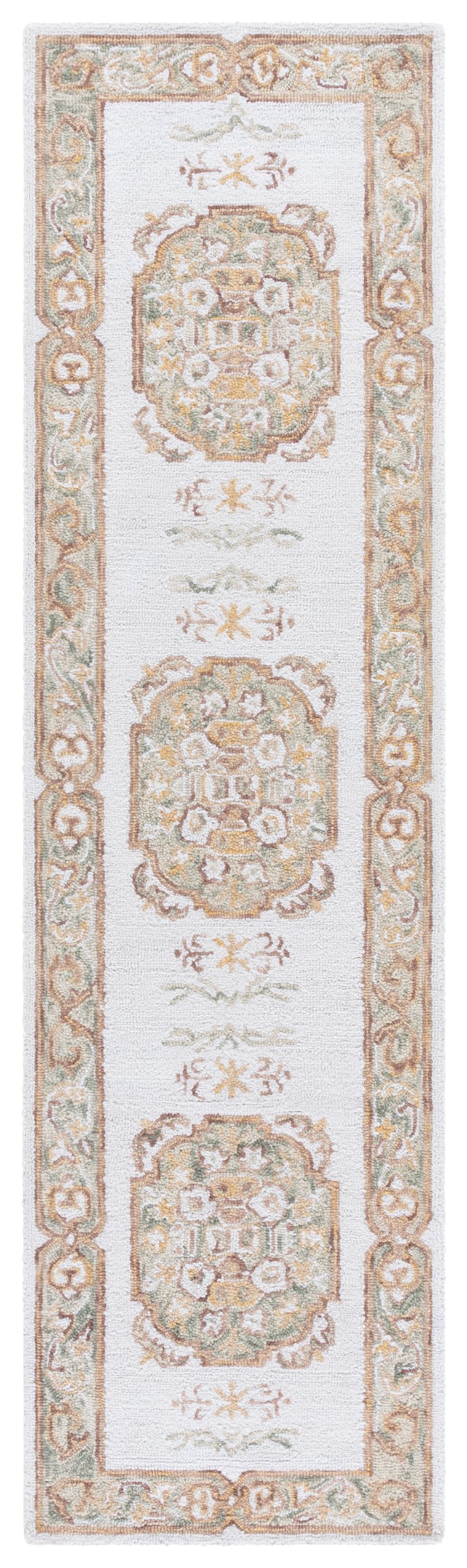 Safavieh Aspen Hand-tufted Floral Area Rug - Luxurious Wool And Cotton Blend For Timeless Elegance And Comfort Ivory ,Light Grey 80% Wool & 20% Cotton Apn552f-4