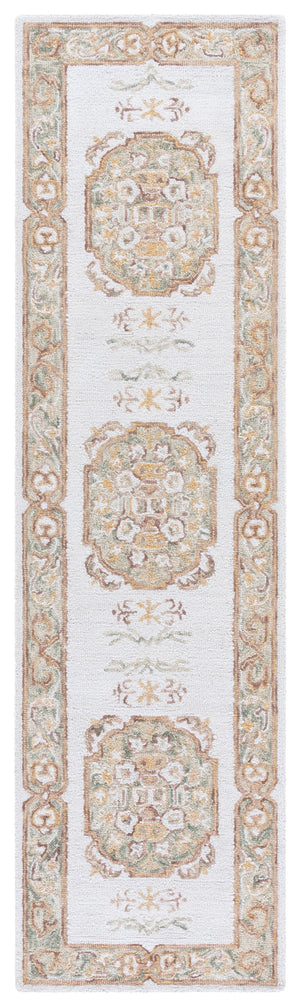 Safavieh Aspen Hand-tufted Floral Area Rug - Luxurious Wool And Cotton Blend For Timeless Elegance And Comfort Ivory ,Light Grey 80% Wool & 20% Cotton Apn552f-4