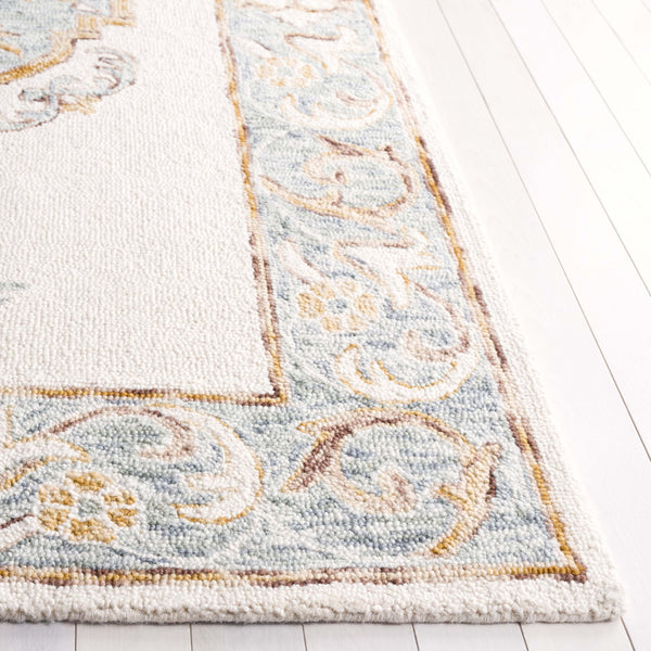 Safavieh Aspen Hand-tufted Floral Area Rug - Luxurious Wool And Cotton Blend For Timeless Elegance And Comfort Ivory ,Light Grey 80% Wool & 20% Cotton Apn552f-4