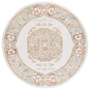 Safavieh Aspen Hand-tufted Floral Area Rug - Luxurious Wool And Cotton Blend For Timeless Elegance And Comfort Ivory ,Light Grey 80% Wool & 20% Cotton Apn552f-4