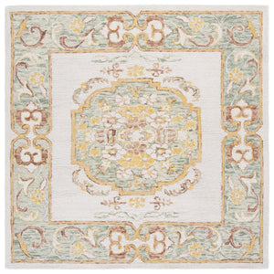 Safavieh Aspen Elegant Hand-tufted Runner Rug In Luxurious Wool-cotton Blend For A Modern Touch Of Sophistication Ivory ,Light Grey 80% Wool & 20% Cotton Apn552f-6sq