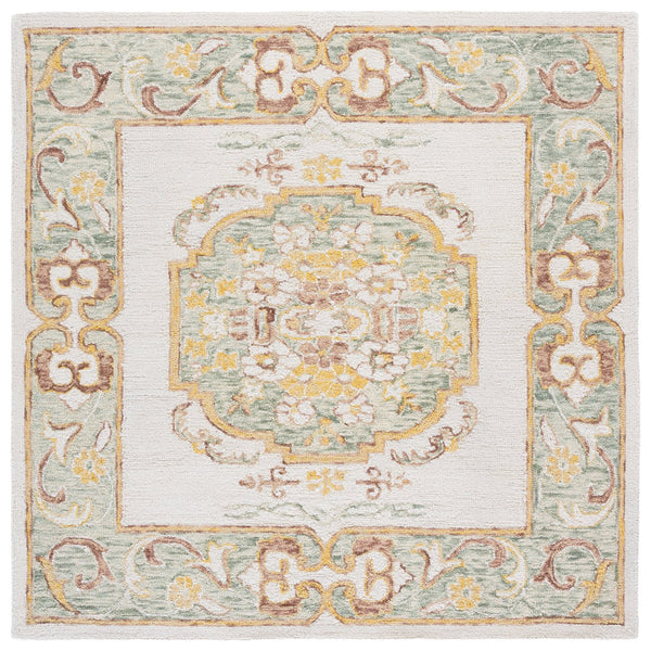 Safavieh Aspen Hand-tufted Floral Area Rug - Luxurious Wool And Cotton Blend For Timeless Elegance And Comfort Ivory ,Light Grey 80% Wool & 20% Cotton Apn552f-4