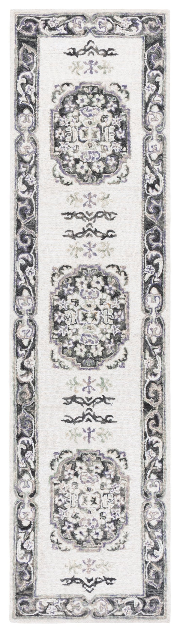 Safavieh Aspen Hand-tufted Floral Area Rug - Luxurious Wool And Cotton Blend For Timeless Elegance And Comfort Ivory ,Black 80% Wool & 20% Cotton Apn552z-4