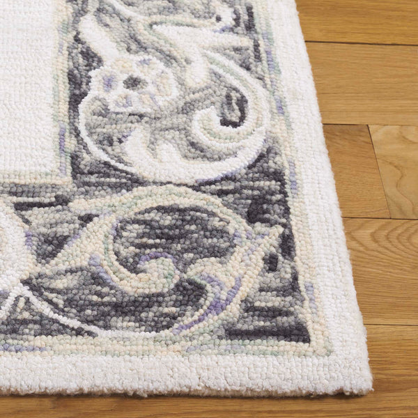 Safavieh Aspen Elegant Hand-tufted Runner Rug In Luxurious Wool-cotton Blend For A Modern Touch Of Sophistication Ivory ,Black 80% Wool & 20% Cotton Apn552z-5