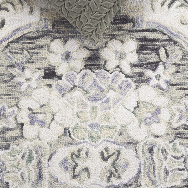 Safavieh Aspen Hand-tufted Floral Area Rug - Luxurious Wool And Cotton Blend For Timeless Elegance And Comfort Ivory ,Black 80% Wool & 20% Cotton Apn552z-4