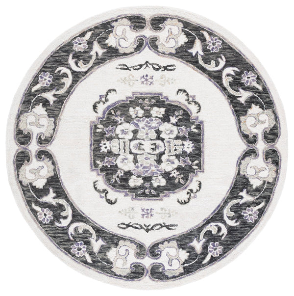 Safavieh Aspen Elegant Hand-tufted Runner Rug In Luxurious Wool-cotton Blend For A Modern Touch Of Sophistication Ivory ,Black 80% Wool & 20% Cotton Apn552z-6r