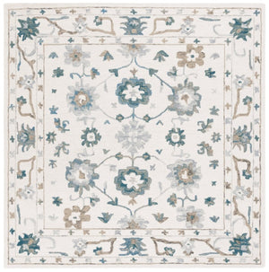 Safavieh Aspen Hand-Tufted Wool Runner Rug Artisan Floral Pattern for Hallways and Entryways 6'-0" x 6'-0" APN651A-6SQ