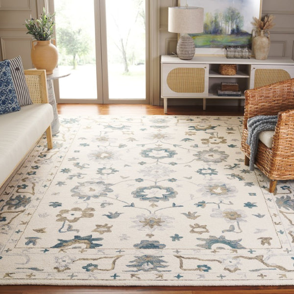 Safavieh Aspen Hand-Tufted Wool Runner Rug Artisan Floral Pattern for Hallways and Entryways 8'-0" x 10'-0" APN651A-8