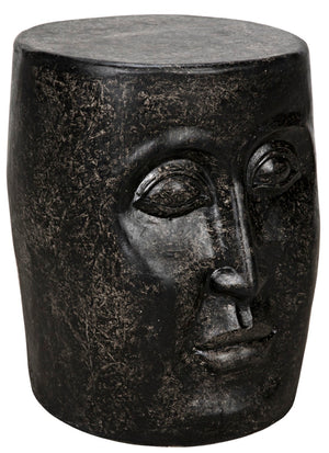 Noir Head Accent Table in Matte Black Fiber Cement - Modern, Minimalist Design for Stylish Spaces AR-202BF