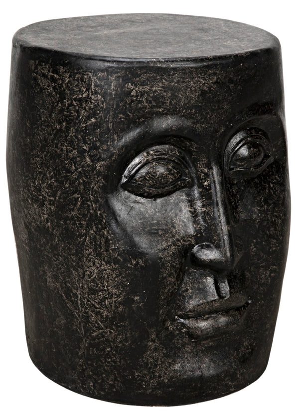 Noir Head Accent Table in Matte Black Fiber Cement - Modern, Minimalist Design for Stylish Spaces AR-202BF