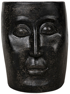 Noir Head Accent Table in Matte Black Fiber Cement - Modern, Minimalist Design for Stylish Spaces AR-202BF