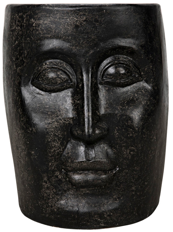 Noir Head Accent Table in Matte Black Fiber Cement - Modern, Minimalist Design for Stylish Spaces AR-202BF