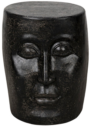 Noir Head Accent Table in Matte Black Fiber Cement - Modern, Minimalist Design for Stylish Spaces AR-202BF