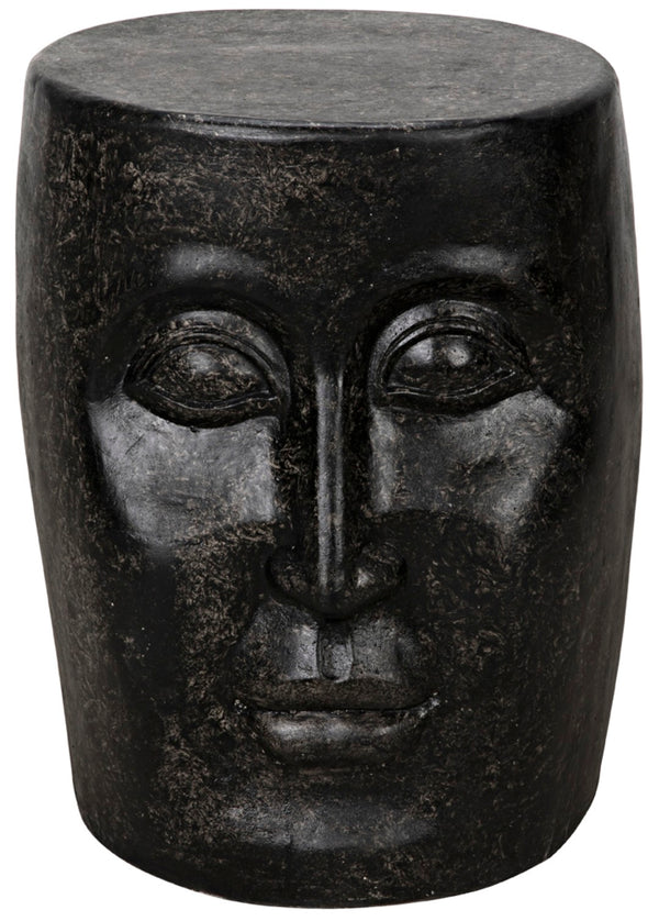 Noir Head Accent Table in Matte Black Fiber Cement - Modern, Minimalist Design for Stylish Spaces AR-202BF