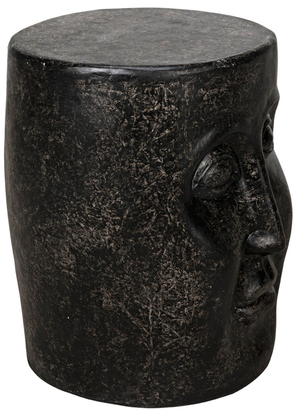 Noir Head Accent Table in Matte Black Fiber Cement - Modern, Minimalist Design for Stylish Spaces AR-202BF