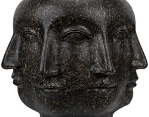 Noir Multi-Face Stool - Elegant Black Fiber Cement Seating & Side Table for Modern Home Décor AR-207BF