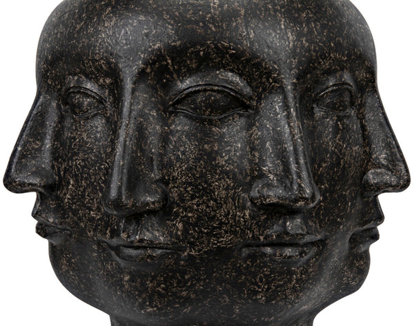 Noir Multi-Face Stool - Elegant Black Fiber Cement Seating & Side Table for Modern Home Décor AR-207BF