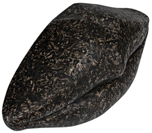 Noir Lips, Striking Black Fiber Cement Sculpture for Bold Modern Decor - Surrealist Accent Piece AR-251BF