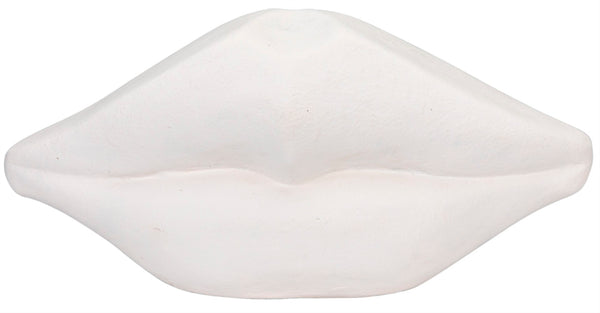 Noir Lips, Playful White Fiber Cement Surrealist Sculpture – Modern Accent for Home Décor & Display AR-251WFC