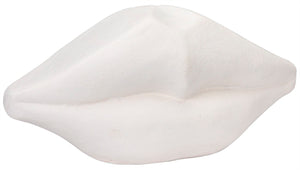 Noir Lips, Playful White Fiber Cement Surrealist Sculpture – Modern Accent for Home Décor & Display AR-251WFC