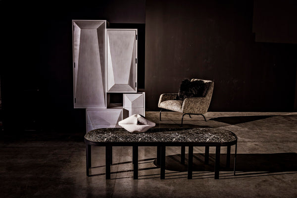 Noir Lips, Playful White Fiber Cement Surrealist Sculpture – Modern Accent for Home Décor & Display AR-251WFC