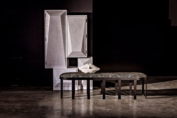 Noir Lips, Playful White Fiber Cement Surrealist Sculpture – Modern Accent for Home Décor & Display AR-251WFC