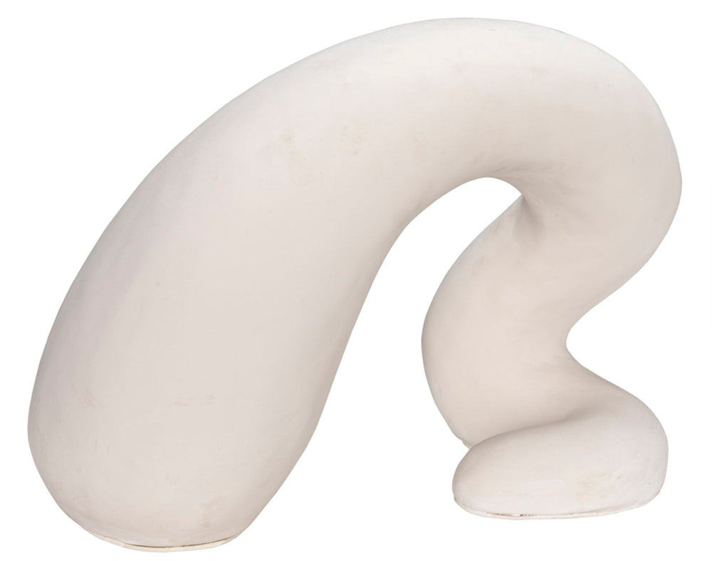 Noir Fisnik Modern Sculpture in Fiber Cement - Striking Curves, Deep White Finish for Contemporary Decor AR-269