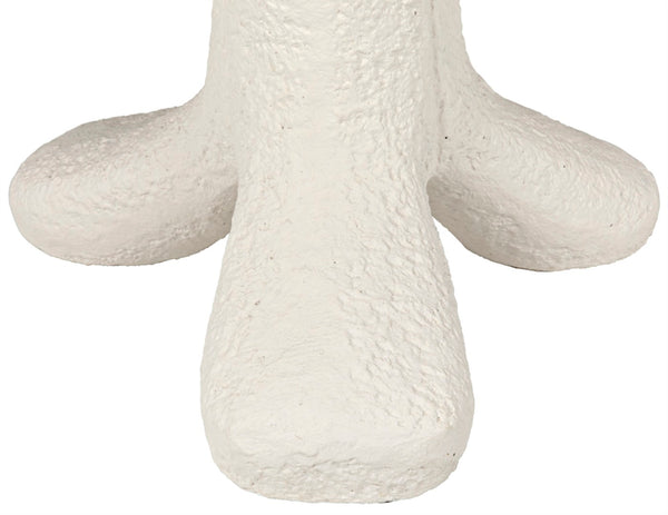 Noir Laramy Sculptural Side Table in White Fiber Cement – Modern Accent for Living Rooms & Bedrooms AR-283WFC