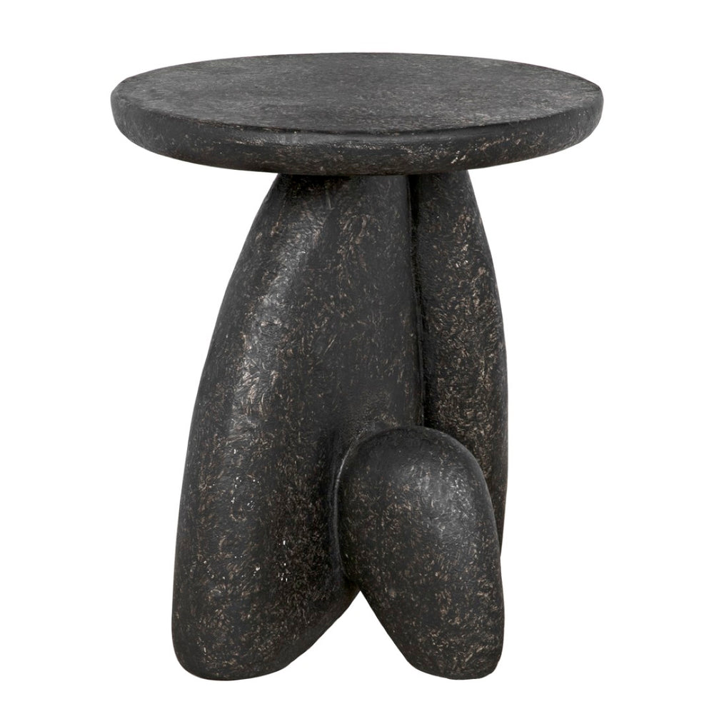 Noir Haruki Side Table - Modern Minimalist Accent Piece in Black Fiber Cement for Indoor & Outdoor Use AR-299BF