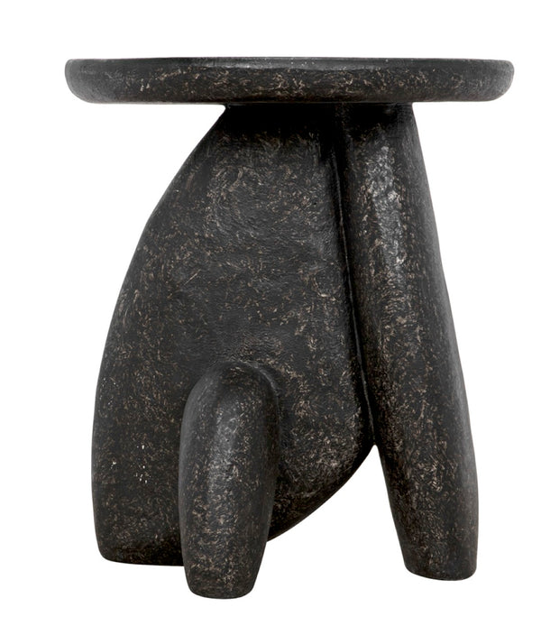 Noir Haruki Side Table - Modern Minimalist Accent Piece in Black Fiber Cement for Indoor & Outdoor Use AR-299BF