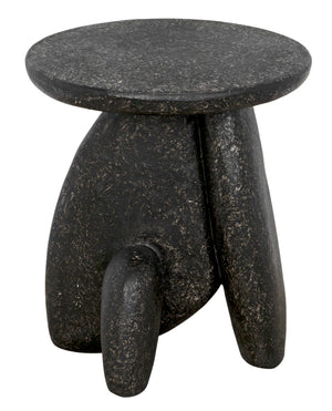 Noir Haruki Side Table - Modern Minimalist Accent Piece in Black Fiber Cement for Indoor & Outdoor Use AR-299BF