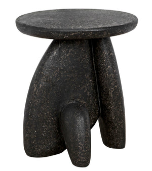 Noir Haruki Side Table - Modern Minimalist Accent Piece in Black Fiber Cement for Indoor & Outdoor Use AR-299BF
