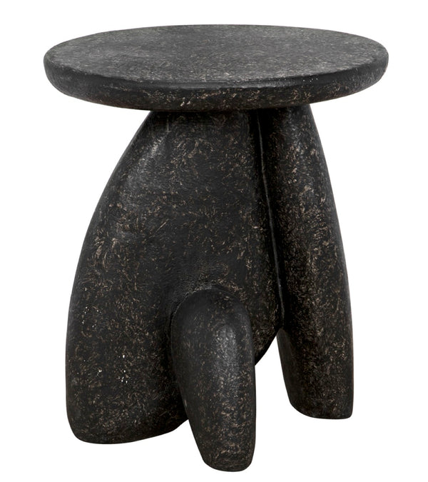 Noir Haruki Side Table - Modern Minimalist Accent Piece in Black Fiber Cement for Indoor & Outdoor Use AR-299BF