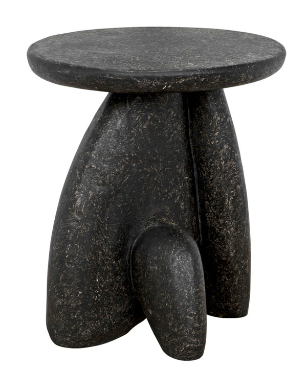 Noir Haruki Side Table - Modern Minimalist Accent Piece in Black Fiber Cement for Indoor & Outdoor Use AR-299BF