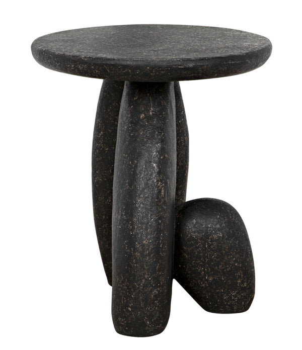 Noir Haruki Side Table - Modern Minimalist Accent Piece in Black Fiber Cement for Indoor & Outdoor Use AR-299BF