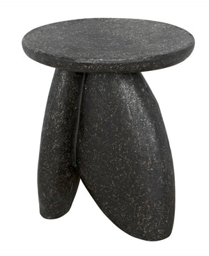 Noir Haruki Side Table - Modern Minimalist Accent Piece in Black Fiber Cement for Indoor & Outdoor Use AR-299BF
