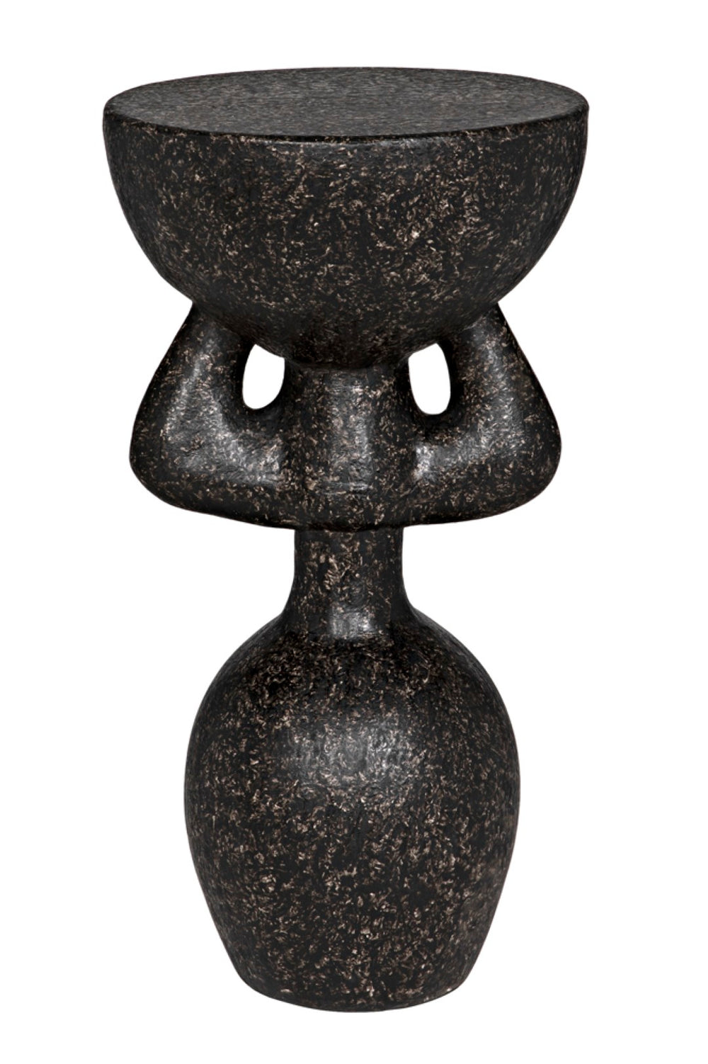 Noir African Side Table - Sleek Black Fiber Cement Accent for Modern Spaces, Indoor & Outdoor Versatility AR-300BF