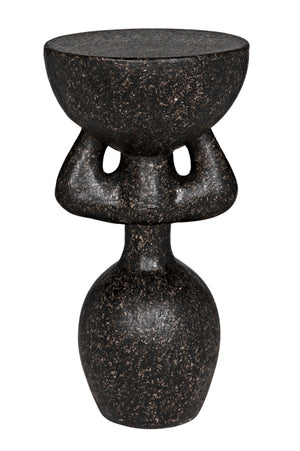 Noir African Side Table - Sleek Black Fiber Cement Accent for Modern Spaces, Indoor & Outdoor Versatility AR-300BF