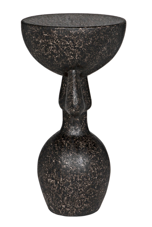 Noir African Side Table - Sleek Black Fiber Cement Accent for Modern Spaces, Indoor & Outdoor Versatility AR-300BF