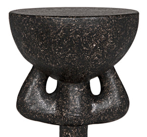 Noir African Side Table - Sleek Black Fiber Cement Accent for Modern Spaces, Indoor & Outdoor Versatility AR-300BF