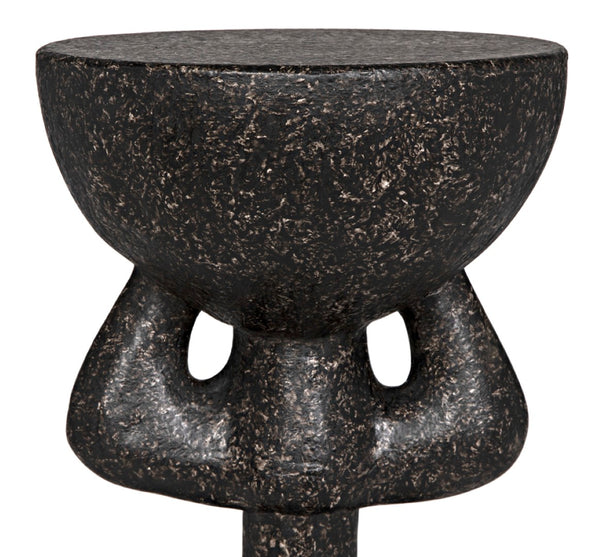 Noir African Side Table - Sleek Black Fiber Cement Accent for Modern Spaces, Indoor & Outdoor Versatility AR-300BF