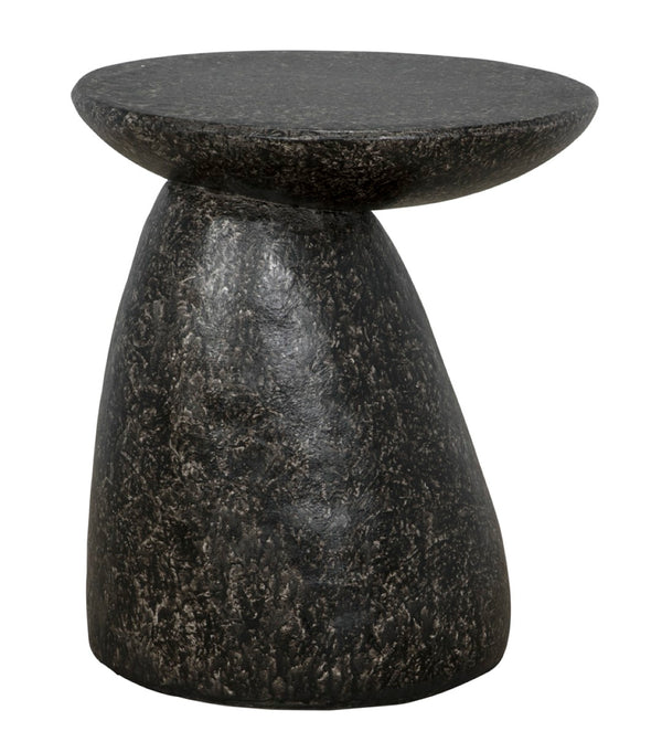Noir Kurokawa Side Table - Modern Matte Black Fiber Cement Accent for Indoor & Outdoor Versatility AR-301BF