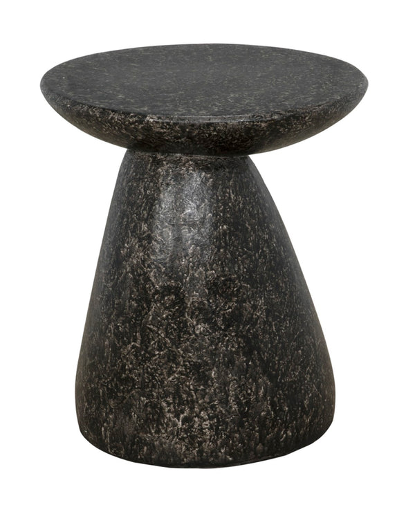 Noir Kurokawa Side Table - Modern Matte Black Fiber Cement Accent for Indoor & Outdoor Versatility AR-301BF