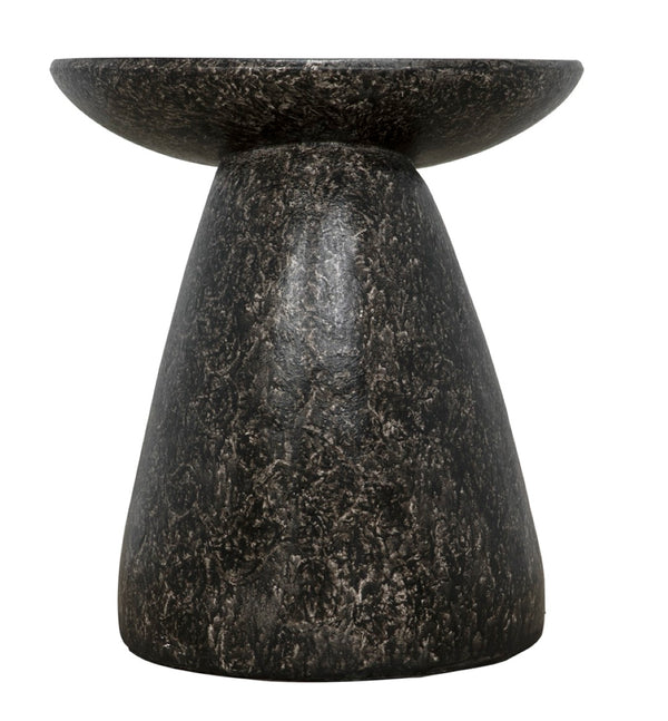 Noir Kurokawa Side Table - Modern Matte Black Fiber Cement Accent for Indoor & Outdoor Versatility AR-301BF