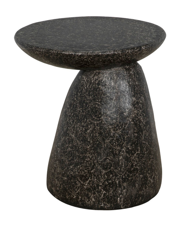 Noir Kurokawa Side Table - Modern Matte Black Fiber Cement Accent for Indoor & Outdoor Versatility AR-301BF
