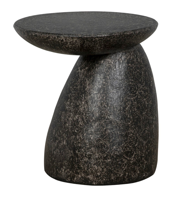 Noir Kurokawa Side Table - Modern Matte Black Fiber Cement Accent for Indoor & Outdoor Versatility AR-301BF