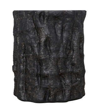 Noir Damono Versatile Stool/Side Table with Modern Industrial Design for Compact Spaces and Everyday Use Black Fiber Cement AR-304BF