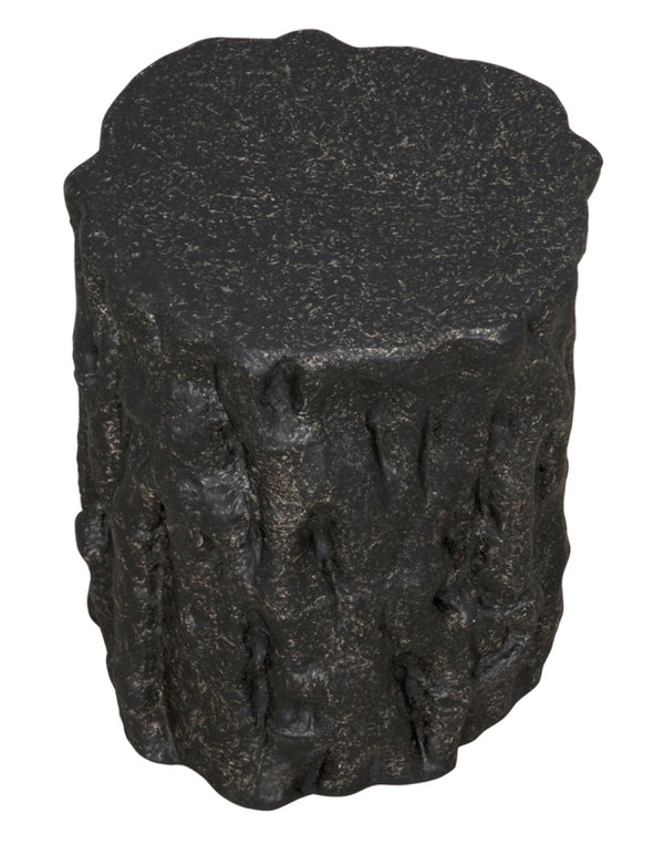 Noir Damono Versatile Stool/Side Table with Modern Industrial Design for Compact Spaces and Everyday Use Black Fiber Cement AR-304BF