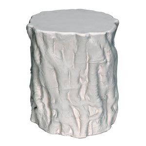 Noir Damono Versatile Stool/Side Table with Modern Industrial Design for Compact Spaces and Everyday Use White AR-304WFC